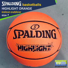Load image into Gallery viewer, SPALDING Highlight Orange Original Indoor-Outdoor Basketball Size 7