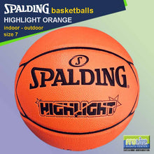 Load image into Gallery viewer, SPALDING Highlight Orange Original Indoor-Outdoor Basketball Size 7