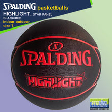 Load image into Gallery viewer, SPALDING Highlight Black/Red Original Indoor-Outdoor Basketball Size 7