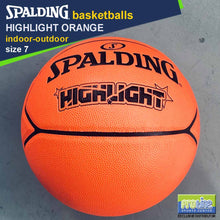 Load image into Gallery viewer, SPALDING Highlight Orange Original Indoor-Outdoor Basketball Size 7
