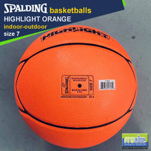 Load image into Gallery viewer, SPALDING Highlight Orange Original Indoor-Outdoor Basketball Size 7