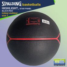 Load image into Gallery viewer, SPALDING Highlight Black/Red Original Indoor-Outdoor Basketball Size 7