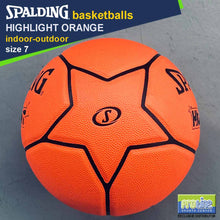 Load image into Gallery viewer, SPALDING Highlight Orange Original Indoor-Outdoor Basketball Size 7