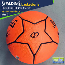 Load image into Gallery viewer, SPALDING Highlight Orange Original Indoor-Outdoor Basketball Size 7