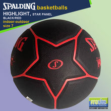 Load image into Gallery viewer, SPALDING Highlight Black/Red Original Indoor-Outdoor Basketball Size 7