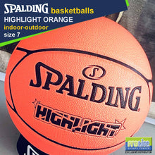 Load image into Gallery viewer, SPALDING Highlight Orange Original Indoor-Outdoor Basketball Size 7