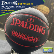Load image into Gallery viewer, SPALDING Highlight Black/Red Original Indoor-Outdoor Basketball Size 7
