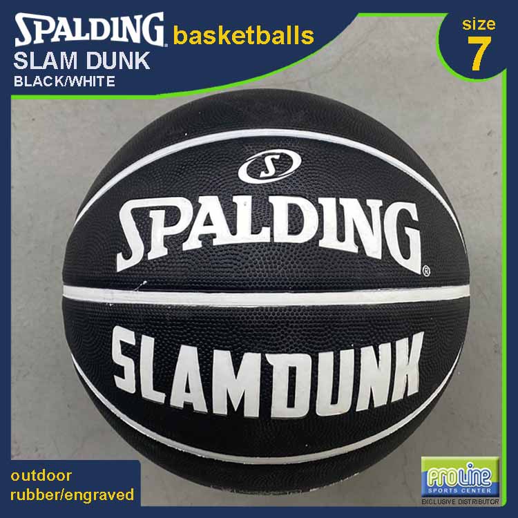 SPALDING Slam Dunk Black White Original Outdoor Basketball Size 7