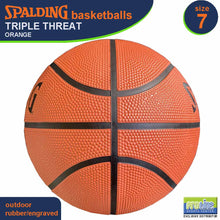 Load image into Gallery viewer, SPALDING Triple Threat Orange Original Outdoor Basketball Size 7