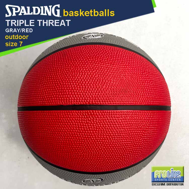 SPALDING Triple Threat Gray/Red Original Outdoor Basketball Size 7