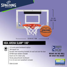 Load image into Gallery viewer, SPALDING NBA Arena Slam 180 Degrees Backboard and Rim for Kids