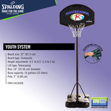 Load image into Gallery viewer, SPALDING Youth Portable Original Backboard System (32" Composite Fan-Shaped Board)