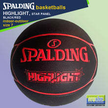 Load image into Gallery viewer, SPALDING Highlight Black/Red Original Indoor-Outdoor Basketball Size 7
