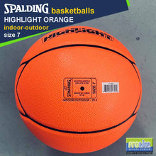 Load image into Gallery viewer, SPALDING Highlight Orange Original Indoor-Outdoor Basketball Size 7
