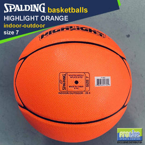 SPALDING Highlight Orange Original Indoor-Outdoor Basketball Size 7