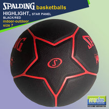 Load image into Gallery viewer, SPALDING Highlight Black/Red Original Indoor-Outdoor Basketball Size 7
