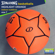 Load image into Gallery viewer, SPALDING Highlight Orange Original Indoor-Outdoor Basketball Size 7
