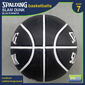 SPALDING Slam Dunk Black White Original Outdoor Basketball Size 7