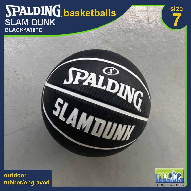 SPALDING Slam Dunk Black White Original Outdoor Basketball Size 7