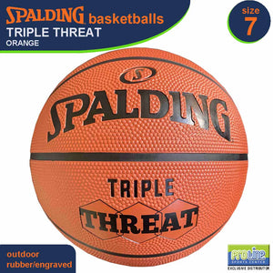 SPALDING Triple Threat Orange Original Outdoor Basketball Size 7