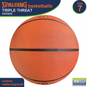 SPALDING Triple Threat Orange Original Outdoor Basketball Size 7