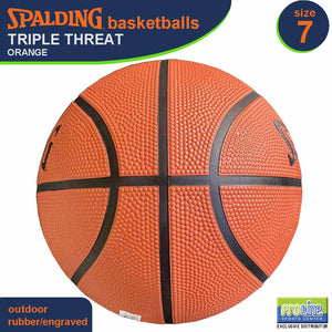 SPALDING Triple Threat Orange Original Outdoor Basketball Size 7