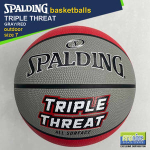 SPALDING Triple Threat Gray/Red Original Outdoor Basketball Size 7
