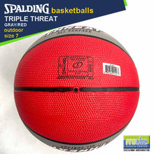Load image into Gallery viewer, SPALDING Triple Threat Gray/Red Original Outdoor Basketball Size 7
