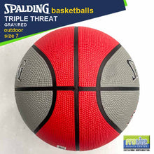 Load image into Gallery viewer, SPALDING Triple Threat Gray/Red Original Outdoor Basketball Size 7
