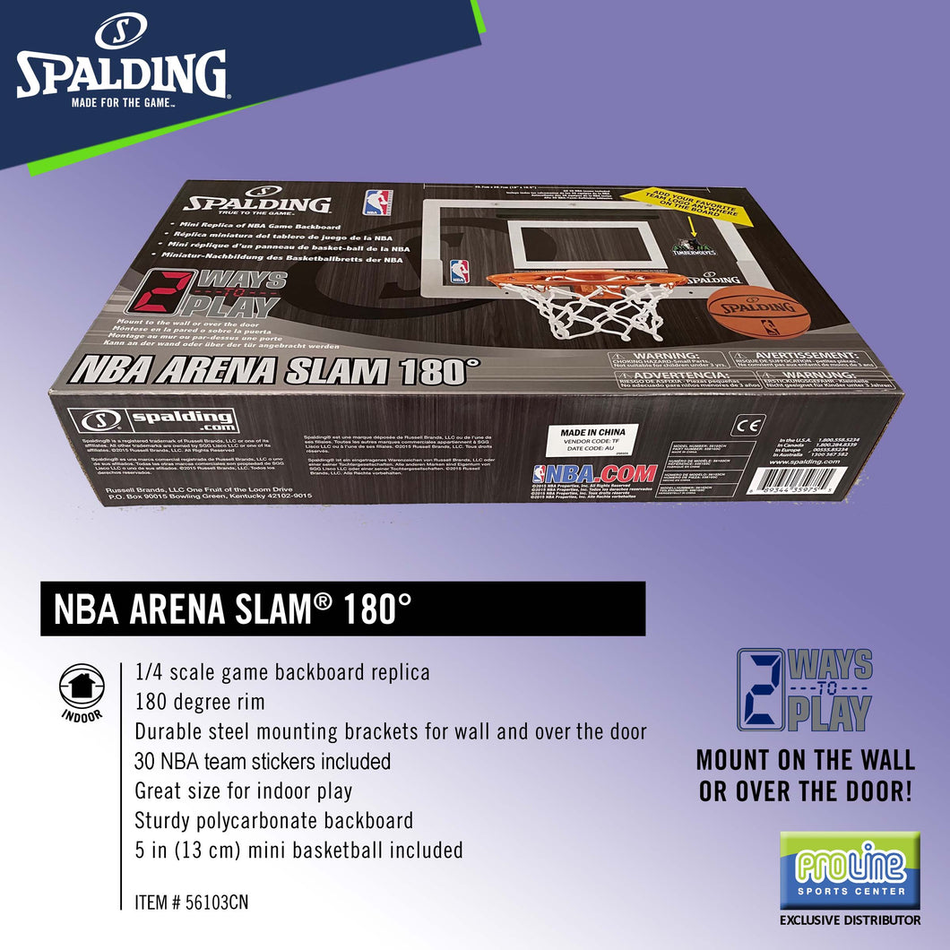 SPALDING NBA Arena Slam 180 Degrees Backboard and Rim for Kids