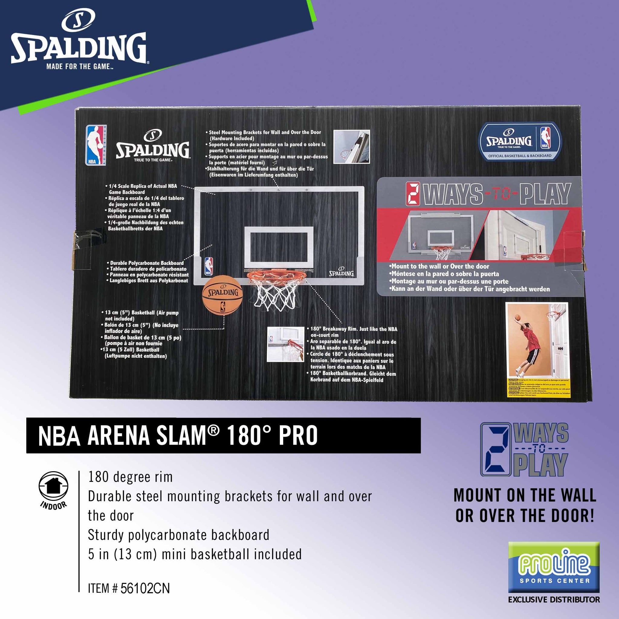 Spalding Nba Rim SPALDING NBA Arena Slam 180 Degrees Pro Backboard and Rim for Kids ...
