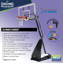 Load image into Gallery viewer, SPALDING Ultimate Hybrid Original Portable Backboard System (54&quot; x 32&quot; Board)
